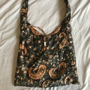 100% silk reversible Crossbody bag